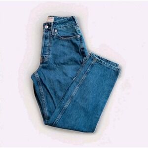 Everlane Curvy/Hourglass 90s Cheeky Jeans $110 Size 24 Crop. 100% Organic Cotton